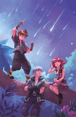 feliadraws:My full piece for @foundfamilyzine​! Featuring KH3: Sora, Riku, and Kairi. Can’t wait for this to come out! In the meantime, please check foundfamily’s zine store here ~ orders are still available until the 27th so get it while you can!