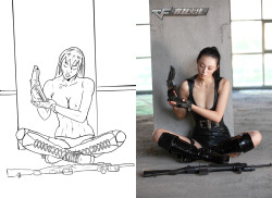Tablet Drawing Practise - Battle Angel by cyberkitten01   The most work probably went into drawing her boots! Lol  