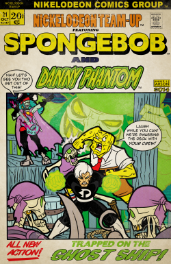 This was commissioned by someone on deviantART called VoltronZ1, and he wanted me to make a comic cover team up with Danny Phantom and Spongebob Squarepants.