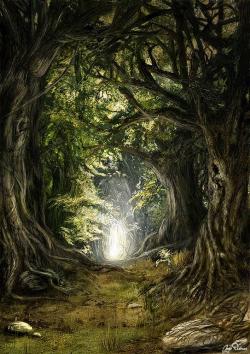 Magicalnaturetour:  Digital Art - Deep In The Woods, By Inga Nielsen 