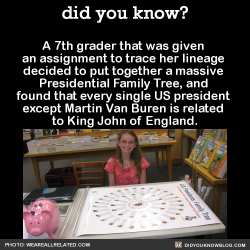 itmaybedullbutimdetermined:  did-you-kno:    Before this, historians could only link 22 of the presidents to King John. Professional genealogists had only traced the male family lines, but   BridgeAnne   was able to link all but one of the presidents