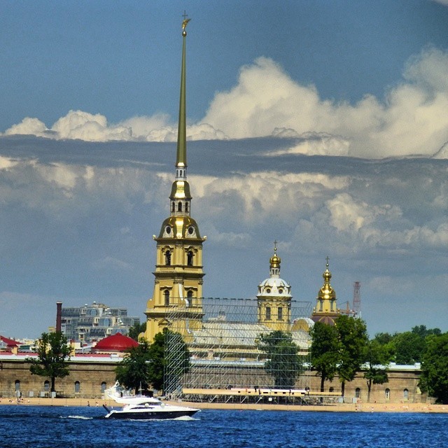 View on Peter and Paul #cathedral &amp; #fortress, Neva #river, Zayachy #island
