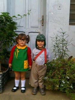 mexandthecity:  M&amp;TC: The countdown to Halloween is officially on so we thought we’d post some of our favourite Mex inspired costumes up until the big day. First up, La Chilindrina &amp; El Chavo del Ocho - total cuteness!  Flashback to little