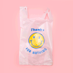 melissadeckert:Turning trash into treasure lately with an edition of hand painted plastic bags – the first item available in my newly minted ONLINE SHOP 🙃 http://www.melissadeckert.com/shop
