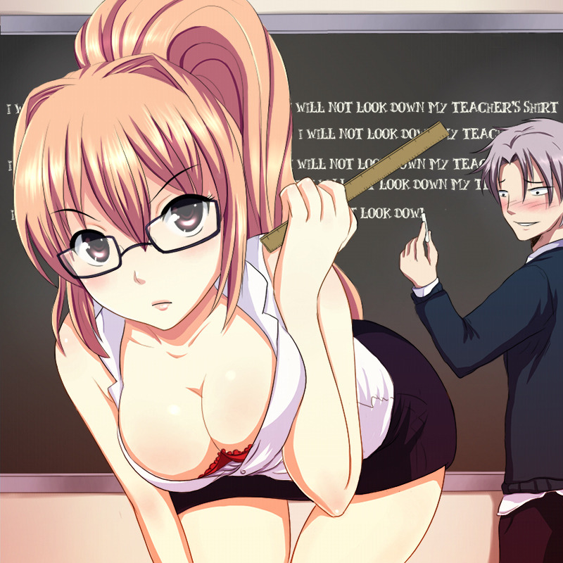rule34andstuff:  Sure, I’ll stay after class.  Hai hair sensei