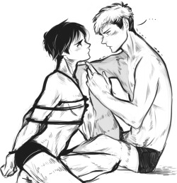 strapsandheels:   ahahah that cropped wip was pretty misleading &gt;:&gt; I like bondage!erejean as much as the next person but we must not forget that they are delicate virgin flower babies awkward as fuck I also just wanted to draw some 3D maneuver