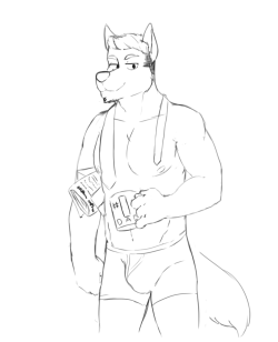 genchiart:  wip sketch of Tabasco, he looks sorta lopsided/his shoulders are off… I think I’m steadily getting better with my lines. 