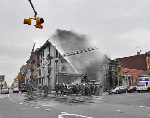 fastcompany:  New York Daily News’ Marc A. Hermann matched old newspaper photographs of crimes and accidents with present-day locations to create riveting photo mashups of NYC’s past and present.  