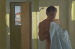 huariqueje:  Shower   -    Sally Strand American, b.1940s- oil on canvas, 24 x 33 in. 