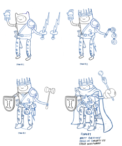from lead character &amp; prop designer Matt Forsythe:  Finn designs from Dungeon Train. These designs are based very closely on amazing and very tight concept work by Steve Wolfhard and Tom Herpich, who boarded and wrote the episode. Line clean-up
