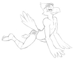 It’s almost summertime and you know what that means.. bathing suits!Sketch of Falco Lombardi, including sunglasses/no sunglasses. ;)