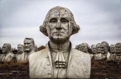 abandonedandurbex:  President’s heads in a Virginia Field (article link in comments) [1072 x 697]