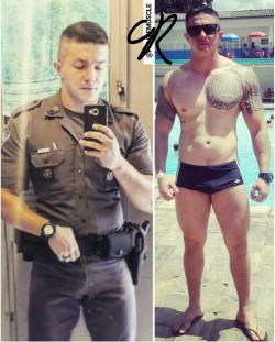 jimbibearfan:young officer looks pretty good in that bathing suit…..