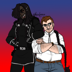 nickleerie:  8-18-19 || I flat colored an old drawing tonight because I’m still… tired. Can you believe they’re BOTH the grim reaper???Kravitz is tall man. Barry is… average short man.Please don’t tag as kin/me/id/etc.