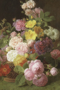  Jan Frans van Dael (Dutch, 1764-1840), “Roses, Peonies and other flowers on a ledge” 