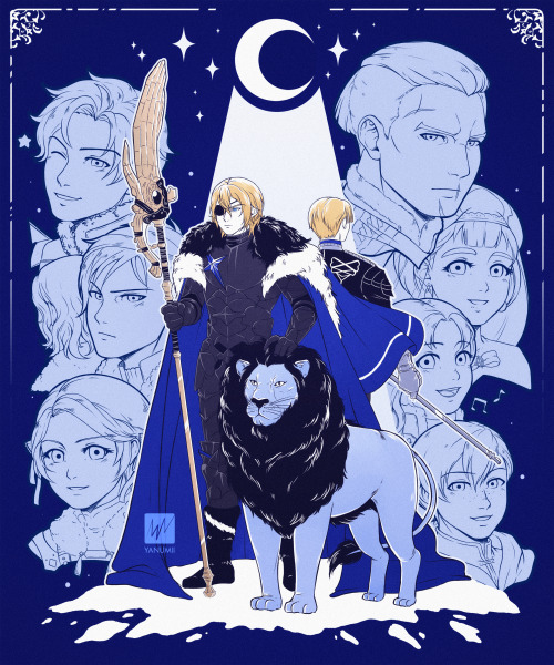 yanumii:   Blue Lions 🌙 Azure Moon First of the posters 💙   FE3H MONTH (you can find all artworks here)  I’m doing a self-imposed FE3H month! Where I’ll be posting only FE3H artworks from the first week of August to the first week of September