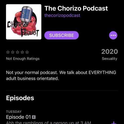 We are on iTunes. Make sure to search the chorizo podcast and subscribe. New episode tomorrow!!!! #2 we talk about how to join the porn industry as a male performer  https://www.instagram.com/p/CGYzXvqAFAT/?igshid=1teu5u9qvtii6