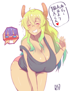 rozendraws:A sketch of Lucoa waking up while I practice drawing her for the doujin. &lt; |D’‘‘‘