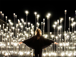 dawnawakened:  LEDscapes: A Lighting Installation This amazing LED lightbulb installation is the work of the young group Like Architects. The design collective teamed up with Ikea for this stunning show of lights in Lisbon, Portugal. This intricate displa