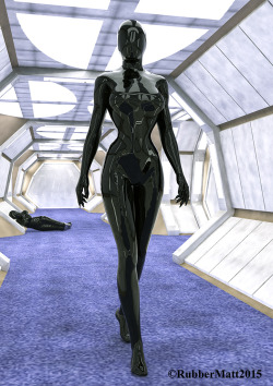 encasedboi:  rubbermatt:  Leaving the hapless yeoman shuddering helplessly in pleasure overload, the statuesque figure slinked down the corridor.There, an enviromental duct, use that to move undetected and spread her efforts across multiple sections.First