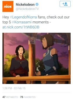 aiffe:kaiserneko:consp1racy:aRE you fucking sERIOUS???!!Holy shit, they’re openly acknowledging it.Holy shit.Holy fucking SHIT.  I clicked through and watched it w/ ALL THE ADS to soak up the delicious canon Korrasami goodness.