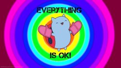 cheesy-bee:  If you’re ever feeling down, here’s a rainbow catbug with oven mitts. No need to thank me :3 