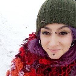 🍁🍁🍁 #o0pepper0o #canadian  #cammodels  #snow #toque #piercedchicks #scarf #outside