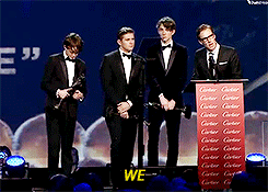 cumberbatchlives:   ”The Imitation Game” Cast receiving the Ensemble Performance Award at the Palm Springs Film Festival “In ensemble fashion. I’d like to say the following: We…love…Palm…Springs…Thank…You…Very…Much…Good…Night…For…Hooray!”