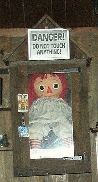 unexplained-events:  AnnabelIe The haunted doll. In 1970 a mother purchased an antique Raggedy Ann Doll from a hobby store. The doll was a present for her daughter Donna on her birthday. Soon they discovered the doll would move on its own and it could