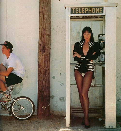 bernshe:a-state-of-bliss:Anjelica Huston for French Elle 1991   stripes