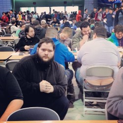 dickyandthebrain:  babylonian:  this photoset sums up Magic tournaments so perfectly  I had absolutely no idea there was a Magic tournament going on in the background. All I could think as I scrolled was, “Why is the man posing like he’s on the cover