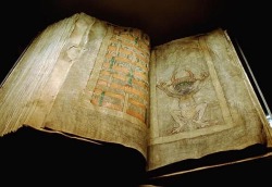 unexplained-events:  Codex Gigas or Devil’s Bible -the largest medieval manuscript in the world.&ldquo;Legend&rdquo; has it that the scribe was a Benedictine monk who was walled up alive for breaking his monastic vows. To bear this penalty he promised