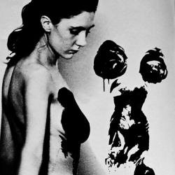 colin-vian:    Meret Oppenheim for Yves Klein’s Anthropometry, 1961. Body as paintbrush