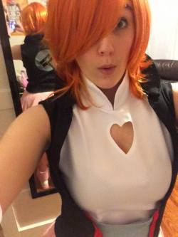 Nora cosplay from RWBY! still lots to do :S I won’t be making her hammer until the spring (it’s too cold to spray paint things where I live!)I also hadn’t cut the wig, so it’s a little long in the photo! I was just really excited to get in it