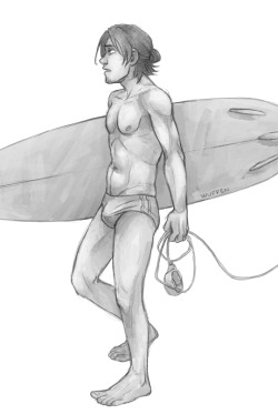 so it’s asahi week and day one was supposed to be “holiday” so uh. summer holiday? i just wanted to draw him wearing a speedo bc the speedo is the swimwear of champions and asahi is a champion