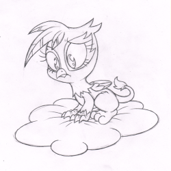 Gilda Sketch by An-Obvious-Decoy  omg Gilda as a cute chick feeling a little trepid about flying