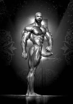 inkollo:  Samson in his most glorious competitive bodybuilder shape. Source: INKOLLO 