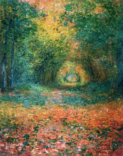 showslow:  The Undergrowth in the Forest of Saint-Germain, Claude Monet (1882) 