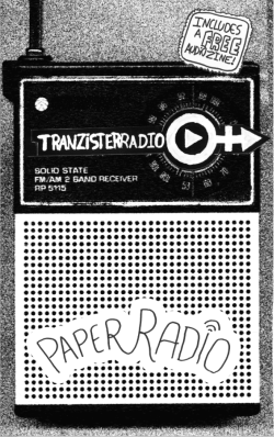 tranzister:  PAPER RADIO a zine by morgan sea To coincide with Tranzister Radio #27 - the Audio Zine edition - click here to stream or download the episode!  This is a little double side legal paper that folds up like a funny map so that you get both