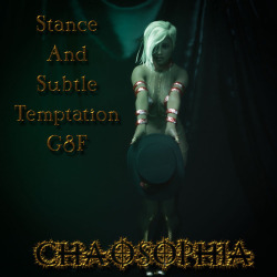 Chaosophia’s got what you want! 10 Standing poses, with mirror poses, with a subtle feel of temptation. For Genesis 8 Female. Das Studio 4.8 and up!15% off until 5/26/2018 Stance And Subtle Temptationhttps://renderoti.ca/Stance-And-Subtle-Temptation