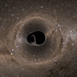 goandbe:  mirkokosmos:  A Black Hole is an extraordinarily massive, improbably dense knot of spacetime that makes a living swallowing or slinging away any morsel of energy that strays too close to its dark, twisted core. Anyone fortunate (or unfortunate)