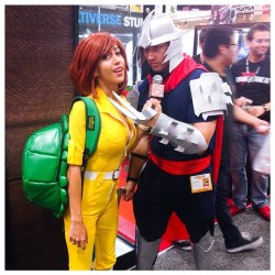 Shredder doesn&rsquo;t like to be interviewed&hellip; #sdcc #apriloneil #tmnt  (at 2014 San Diego Comic Con International Japanese Animation)