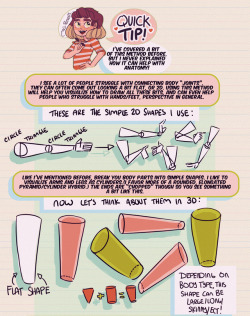 thundercluck-blog: Hey friends! Meg here for this week’s TUTOR TUESDAY! This week I go over just a little trick that I like to use when drawing and connecting arms/hands/legs/feet ect. This helps me with foreshortening as well. I hope it helps you folks