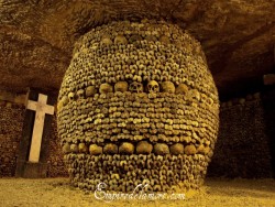c-atty:  fuckyeahhauntedplaces:  The Paris Catacombs - France Beneath the streets of Paris lay the skeletons of seven million disinterred Parisians, stacked neatly along the passageways. The Paris catacombs were originally stone quarries, and over the