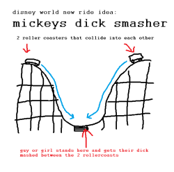 dickbuttofficial:  brotoad:  my idea for a new disney world ride. please signal boost this so that this ride can be at disney world.   this is that new banksy theme park right?