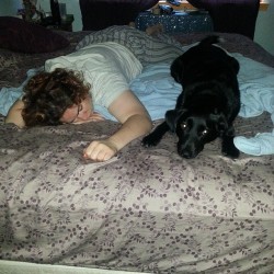When I Walked Back Into The Bedroom This Morning.  #Tired #Roughnight #Puppies #Lesbians