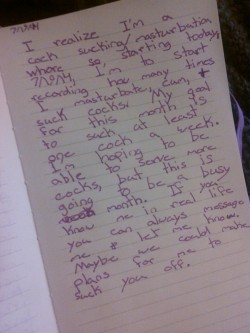 sillyflaming0:  This started out as a journal entry,but kinda turned into a letter to my followers.  I need sluts like this around where I live.