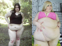 hotfattygirl:  Hereâ€™s a pretty dramatic comparison of my weight gain over the past 10 years! The first photo was from one of my first updates to my original paysite and the second photo is from my update at www.HotFattyGirl.com this week!