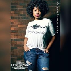 London Cross @mslondoncross modeling a Photos By Phelps  shirt created by Dame T Shirts and Apparel https://www.facebook.com/dames.arts so watch out for more Photos by Phelps products #thick #tshirt #branding  #afro #blackbusiness  #photosbyphelps #promo
