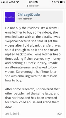 tljohns1166:  Another victim of the Crystinathebootyqueen video scam! She’s still stealing “fans” money the same way. Go read what others are saying about this thief. https://www.lpsg.com/threads/crystinathebootyqueen-bbc-tumblr-couple.421634/page-2